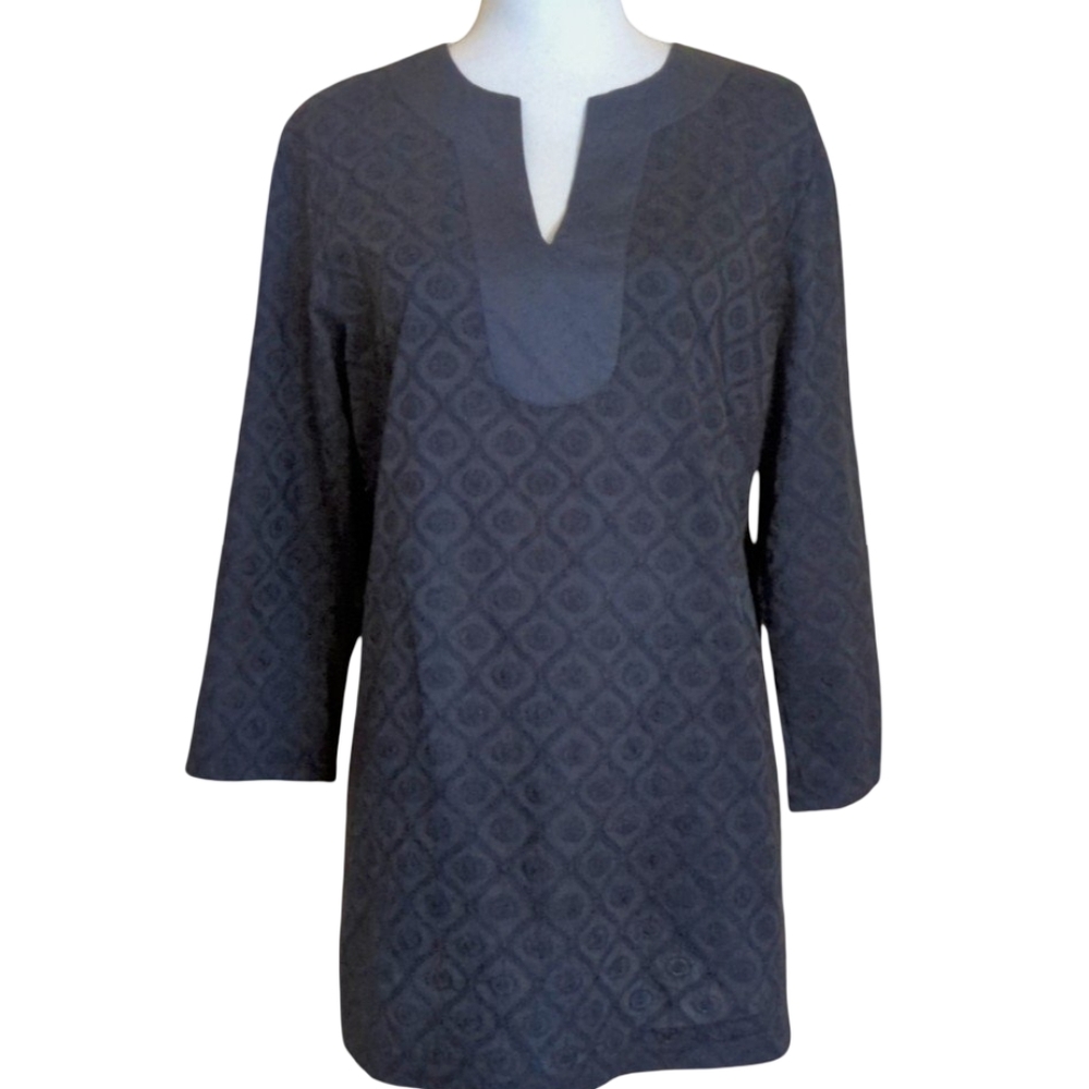 Brooks Brothers "346" Navy Blue Embroidered Tunic Size L